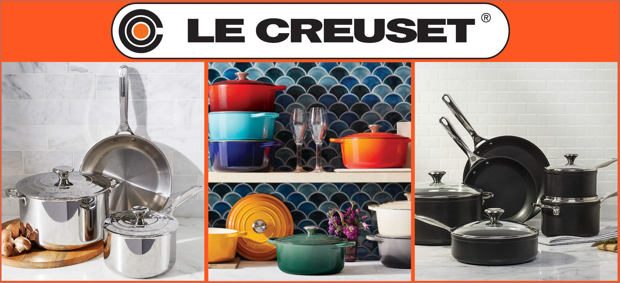 Le Creuset Signature Enameled Cast Iron Cookware Set, 7-Piece Color Cerise