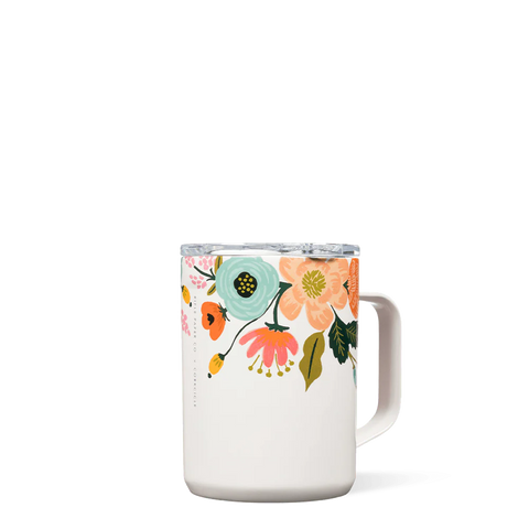 Corkcicle Rifle Paper Co. 16 oz Mug- Lively Floral Cream