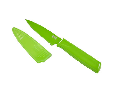 Kuhn Rikon Colori Serrated Paring Knife- Green