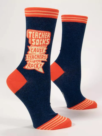 Blue Q Women Crew Socks- Teachers Socks Cause Teachers Rock