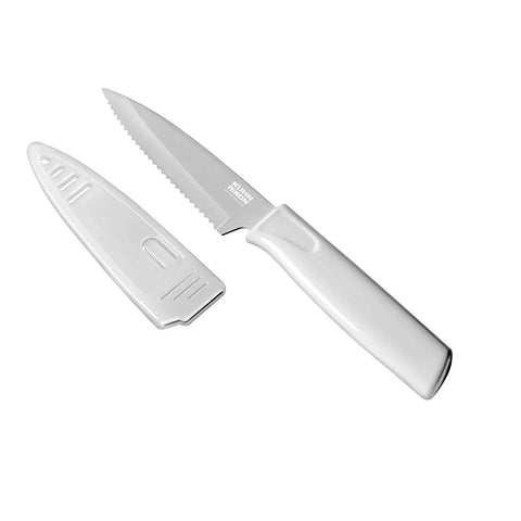 Kuhn Rikon Colori Serrated Paring Knife- White