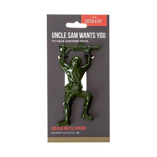 Green Army Man Bottle Opener Unique Funny Easy Can Opener