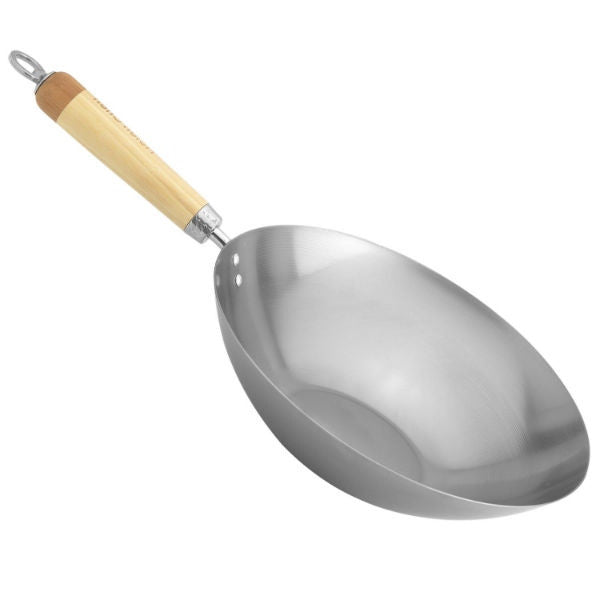 Get Aroma Non-Stick Stainless Steel Wok Pan with Self-Balancing