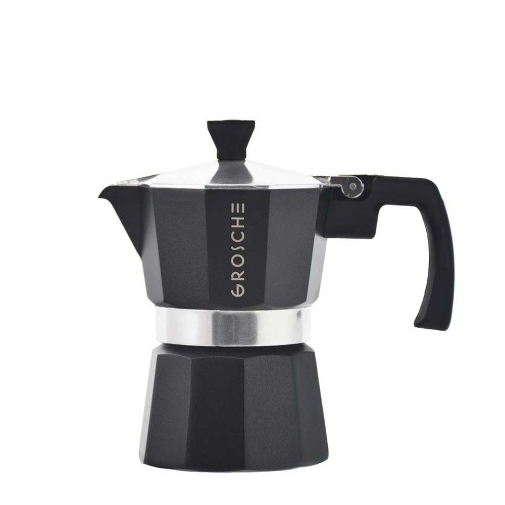 Milano Stovetop Espresso Maker - Black - 3 cups - Grosche