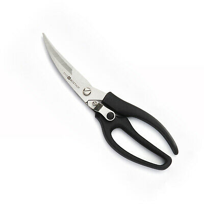 Wusthof Poultry Shears, Curved, Spring Loaded, Black Polypropylene Handles