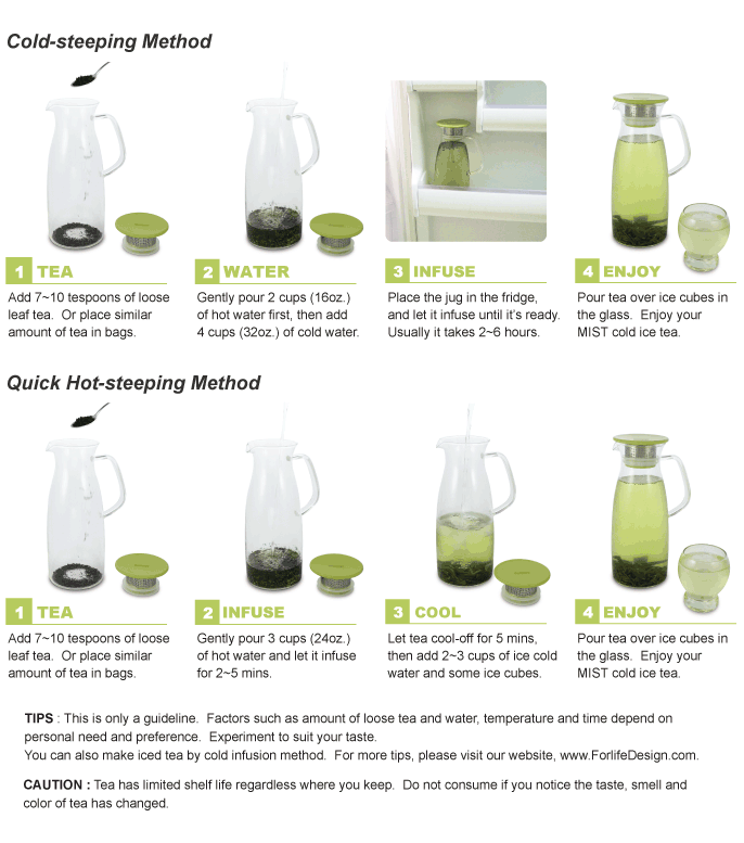 ForLife Mist Glass Iced Tea Jug, 50 oz (Assorted Colors)